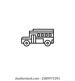 School Bus line icon design