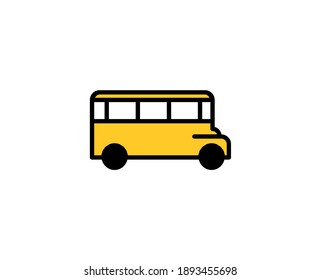 School bus line icon. High quality outline symbol for web design or mobile app. Thin line sign for design logo. Color outline pictogram on white background