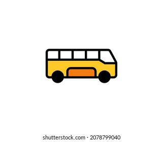 School bus line icon. High quality outline symbol for web design or mobile app. Thin line sign for design logo. Color outline pictogram on white background