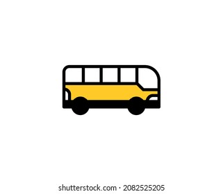 Icono de línea de bus escolar. Símbolo de esquema de alta calidad para diseño web o aplicación móvil. Firma de línea delgada para el logotipo de diseño. Pictograma de contorno de color sobre fondo blanco