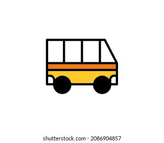 School bus line icon. High quality outline symbol for web design or mobile app. Thin line sign for design logo. Color outline pictogram on white background