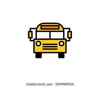 School bus line icon. High quality outline symbol for web design or mobile app. Thin line sign for design logo. Color outline pictogram on white background
