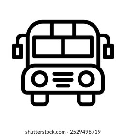 school bus line icon illustration vector graphic. Simple element illustration vector graphic, suitable for app, websites, and presentations isolated on white background