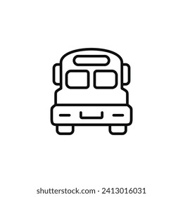 School bus line icon isolated on white background