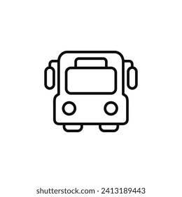 School bus line icon isolated on white background