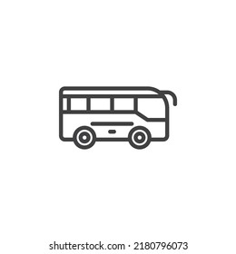 School bus line icon. linear style sign for mobile concept and web design. Bus outline vector icon. Symbol, logo illustration. Vector graphics