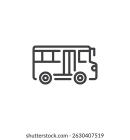 School bus line icon. linear style sign for mobile concept and web design. School bus outline vector icon. Symbol, logo illustration. Vector graphics