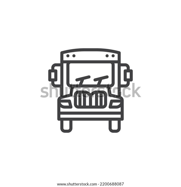 School bus line icon. linear style sign for\
mobile concept and web design. Bus front outline vector icon.\
Symbol, logo illustration. Vector\
graphics