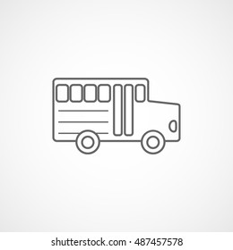 School Bus Line Icon On White Background