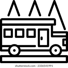 Icono de línea de bus escolar - Icono único, vector