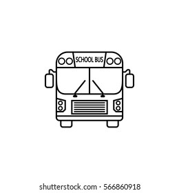 School bus line icon, student transport, on a white background, eps 10.