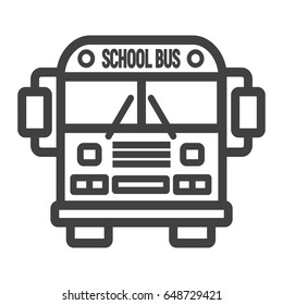 School bus line icon, transport and vehicle, vector graphics, a linear pattern on a white background, eps 10.