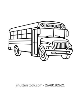 school bus line icon vector on white background
Vector line icon on white background