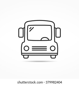 School bus line icon, vector eps10 illustration