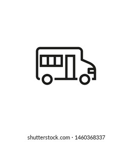 School bus line icon. Bus, school, way. School concept. Vector illustration can be used for topics like education, studies, teaching