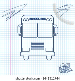 School Bus line sketch icon isolated on white background. Vector Illustration