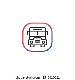 School Bus  - Line Vector Icon