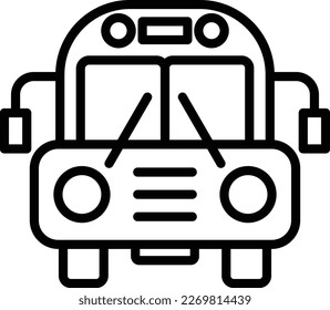 School Bus Line Vector Icon Design