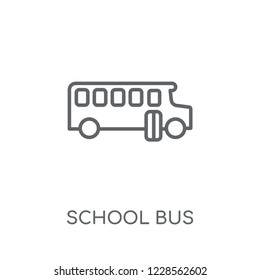 School bus linear icon. Modern outline School bus logo concept on white background from Transportation collection. Suitable for use on web apps, mobile apps and print media.