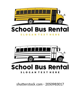 School Bus Logo Design Brand Vector