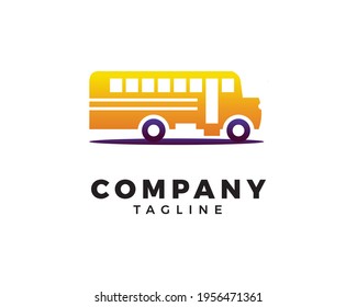 School Bus Logo Icon Design Template Vector