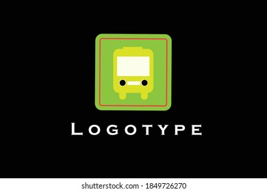Schulbus-Logo-Bild auf schwarzem Hintergrund