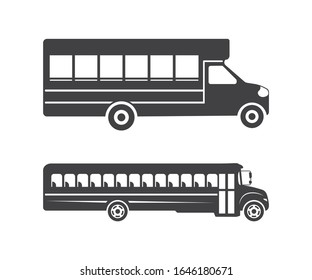 School Bus Long Symbol Printable Vector Illustration