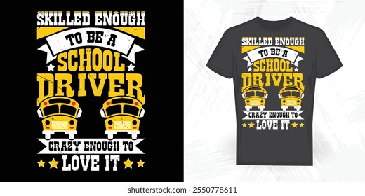 Escola Ônibus Lover Engraçado Escola Ônibus Vintage Escola T-shirt Design