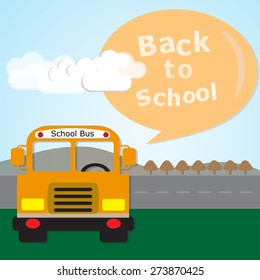 School Bus with message back to school, Vector EPS 10.