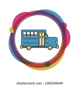 School Bus, modern flat icon with white background