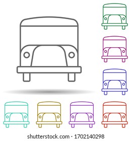 School bus multi color icon. Simple thin line, outline vector of school icons for ui and ux, website or mobile application