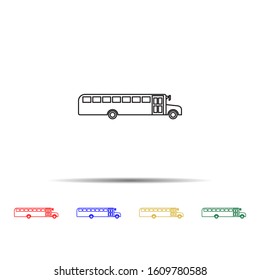School Bus multi color style icon. Simple thin line, outline vector of transport icons for ui and ux, website or mobile application