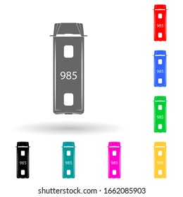 Schulbus-Symbol für mehrfarbiges Format. Einfache Bildyph, flache Vektorillustration der Transportansicht von oben Symbolen für ui und ux, Website oder mobile Applikationen