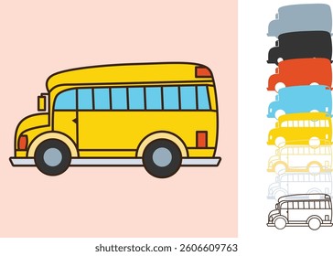 School Bus multilayered 3d paper craft design for crafting