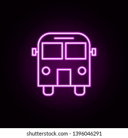 school bus neon icon. Elements of education set. Simple icon for websites, web design, mobile app, info graphics