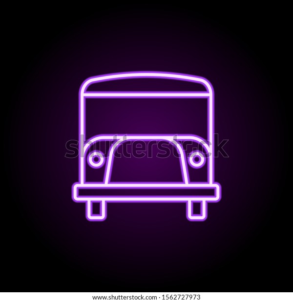 School bus neon\
icon. Simple thin line, outline vector of school icons for ui and\
ux, website or mobile\
application