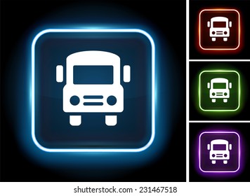 School bus on Glow Square Button