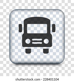 School bus on Transparent Square Button