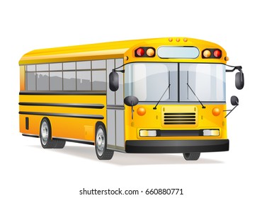 school bus on white