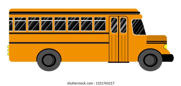 School bus. On a white background. Flat style. Vector