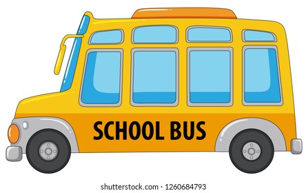 Ein Schulbus auf weißem Hintergrund, Vektorgrafik
