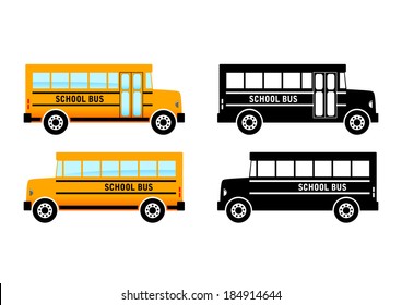School bus on white background
