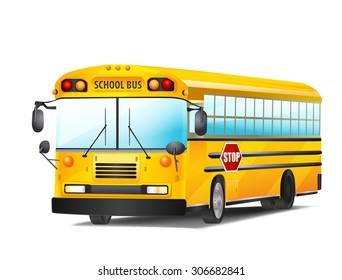 school bus on white. vector illustration