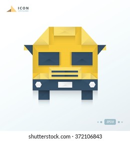 School Bus origami icon design