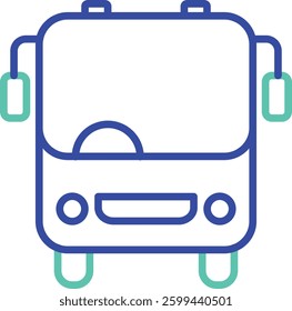 School bus outline dual color vector illustration icon design