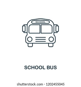 School Bus outline icon. Creative design from school icon collection. Premium School Bus outline icon. For web design and printing.