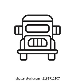 School Bus Outline Icon Vector Illustration