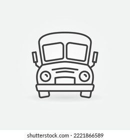 School Bus outline vector concept funny and cute icon or design element