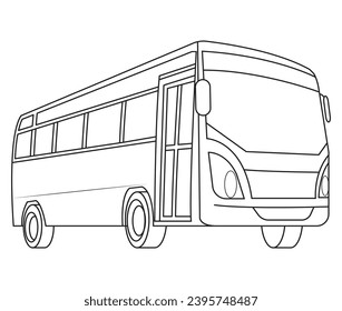 A school bus in outline and vector format.