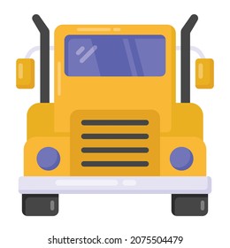 School bus owned, leased, contracted to, or operated by a school, flat editable vector 